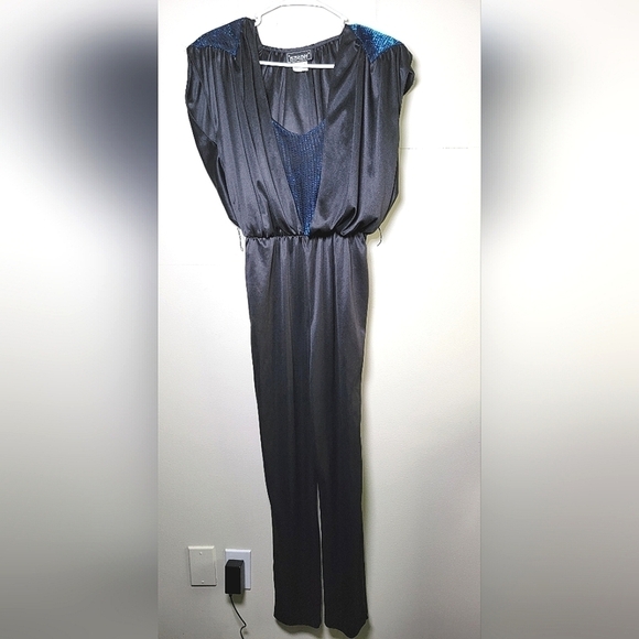 Vintage Stash Glam 70’s Disco Metallic Shimmer Jumpsuit – Sleeveless, Size M/L - Picture 1 of 8